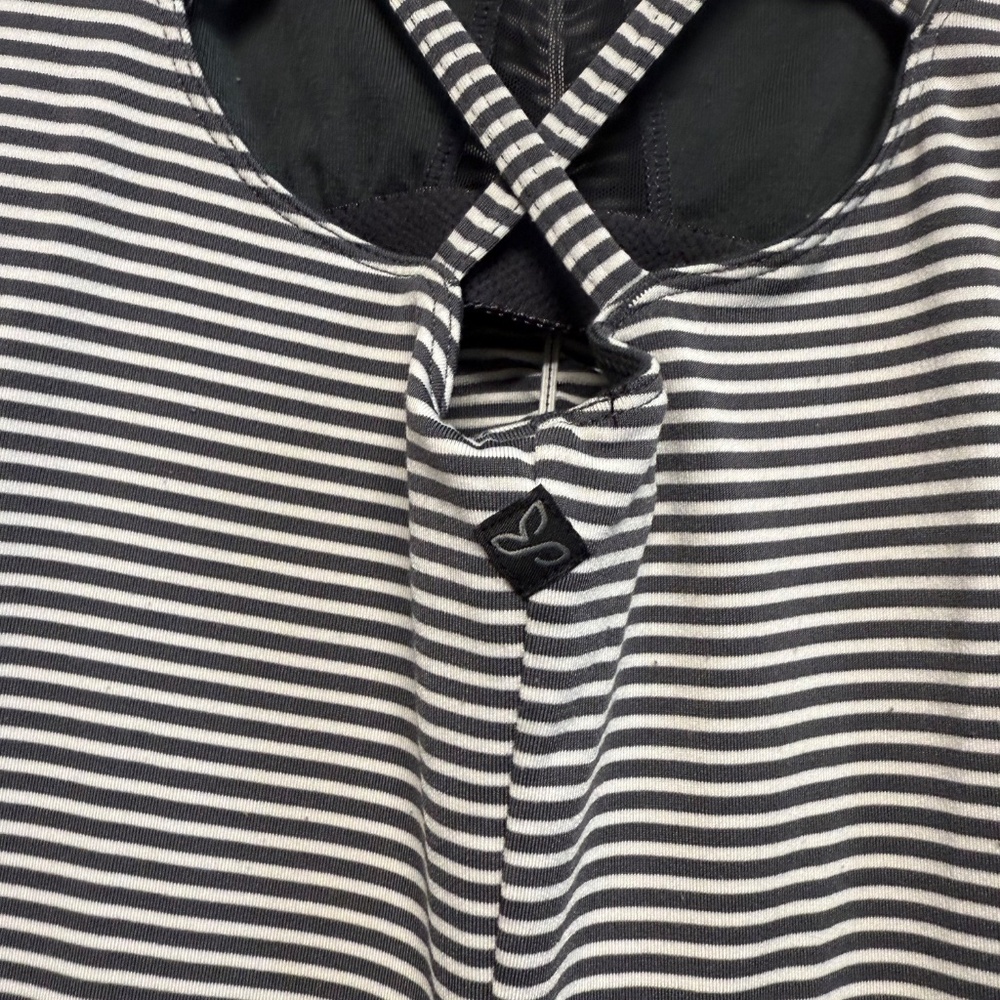 Prana Women's M Gray Pink Striped Dreaming Dress Athleisure Shelf Bra Strappy - Picture 4 of 7